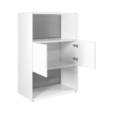 STEELCO 3 TIER 2 OPEN SHELF 1 DOOR CABINET 1200 X 800 X 450MM WHITE