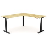 OLG AGILE ELECTRIC TRIPLE 3 COLUMN WORKSTATION RH 1800 X 1800 X 750MM BLACK FRAME NEW OAK TOP