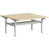 OLG KLASS 3C2M ELECTRIC 2PERSON DSD WORKSTATION WITH CABLE MANAGEMENT 1200 X 600MM WHITE FRAME NEW OAK RAVINE