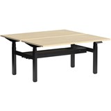 OLG KLASS 3C2M ELECTRIC 2PERSON DSD WORKSTATION WITH CABLE MANAGEMENT 1200 X 750MM BLACK FRAME NEW OAK RAVINE
