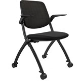 OLG LOGIC TRAINING CHAIR WITH CASTORS AND ARMS BLACK