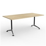 OLG MODULUS MEETING TABLE SINGLE POST COLLAR LEG 1800 X 900MM NEW OAK TOP
