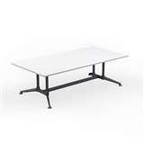OLG MODULUS MEETING TABLE ALL BLACK FRAME 2400 X 1200MM 2 PIECE TOPS WHITE