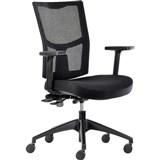 OLG URBAN TASK CHAIR NYLON BASE WITH ARMS MESH BACK AND MOTION FELT FABRIC SEAT BLACK