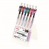 PENTEL BL77 ENERGEL RETRACTABLE GEL INK PEN 07MM ASSORTED PACK 6