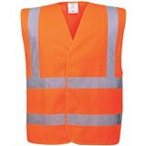 PORTWEST C470 HIVIS TWO BAND AND BRACE VEST ORANGE XL