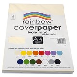 RAINBOW COVER PAPER 125GSM A4 IVORY SAND PACK 100
