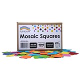 RAINBOW MOSAIC SQUARES 220GSM 20 X 20MM 4000 PIECES ASSORTED COLOURS