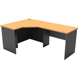 RAPID WORKER CORNER WORKSTATION COMPLETE 1200 X 1800 X 600MM BEECHIRONSTONE