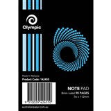 OLYMPIC NOTEBOOK 112x76mm 90PG SPIRAL TOP OPEN