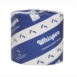 WHISPER PREMIUM TOILET TISSUE ROLL 2PLY 600 SHEETS WHITE CARTON 48