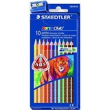 STAEDTLER 128 NORIS CLUB JUMBO TRIANGULAR COLOURED PENCILS ASSORTED BOX 10