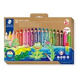 STAEDTLER NORIS 140 JUNIOR 3IN1 COLOURING PENCILS ASSORTED BOX 18 HANGSELL
