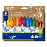STAEDTLER NORIS 228 14 JUMBO TRIANGULAR WAX CRAYONS 14MM ASSORTED BOX 12