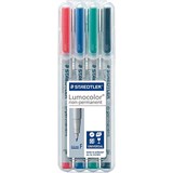STAEDTLER 316 LUMOCOLOR NONPERMANENT MARKER FINE 06MM ASSORTED WALLET 4
