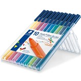STAEDTLER 323 TRIPLUS FINELINE PEN ASSORTED PACK 10
