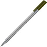 STAEDTLER 334 TRIPLUS FINELINE PEN OLIVE GREEN BOX 10