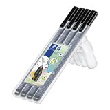 STAEDTLER 334 TRIPLUS FINELINE PEN BLACK PACK 4