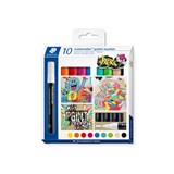 STAEDTLER LUMOCOLOR 349 PAINT MARKER 24MM ASSORTED PACK 10