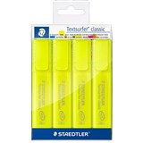 STAEDTLER 364 TEXTSURFER CLASSIC HIGHLIGHTER CHISEL YELLOW PACK 4