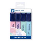 STAEDTLER TEXTSURFER CLASSIC 364 HIGHLIGHTER PASTEL COLOURS WALLET OF 4