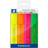 STAEDTLER 364 TEXTSURFER CLASSIC HIGHLIGHTER CHISEL ASSORTED PACK 4