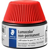 STAEDTLER 48715 LUMOCOLOR NONPERMANENT REFILL STATION 15ML RED
