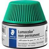 STAEDTLER 48715 LUMOCOLOR NONPERMANENT REFILL STATION 15ML GREEN