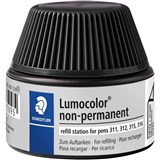 STAEDTLER 48715 LUMOCOLOR NONPERMANENT REFILL STATION 15ML BLACK
