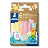 NORIS JUMBO 842 MODELLING CLAY PASTEL COLOURS ASSORTED PACK 6 HANGSELL