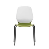 SYLEX KALEIDO CHAIR 4 LEG NO ARMS WHITE STEEL FRAME OLIVE SEAT