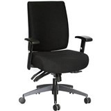 SYLEX PIAZZA CHAIR MEDIUM BACK ARMS ANTIMICROBIAL FABRIC BLACK