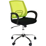 SYLEX TRICE TASK CHAIR MEDIUM BACK 1LEVER ARMS MESH LIME BLACK SEAT