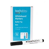 TEACHABLES WHITEBOARD MARKER BULLET BLACK PACK 12