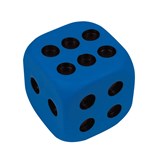 TEACHABLES PVC DICE 6FACE DOTTED 90MM BLUE