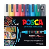 POSCA PC5BR PAINT MARKERS ASSORTED PACK 8