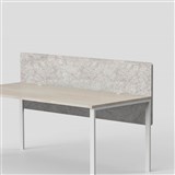 SANA SERENITY ALTITUDE DUAL DESK SCREEN 12MM THICK 1200 X 600MM MUSHROOM