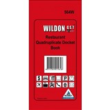 WILDON RESTAURANT QUADRUPLICATE DOCKET BOOK 210 X 102MM RED PACK 25