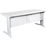 SUMMIT OPEN DESK WITH METAL CLEGS 1500 X 750MM WHITE