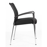 YS DESIGN ORLANDO VISITOR CHAIR 4 LEG WITH ARMS 475 X 460 X 845MM BLACK
